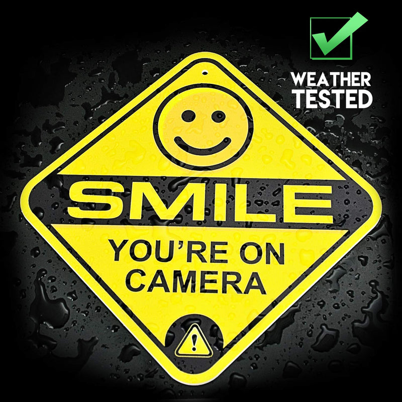 Signs Smile Your On Camera Signs  Security System Surveillance Camera Sign - 12"