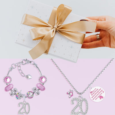 20th Birthday, 20th Birthday Gifts for Women, 20th Necklace and Bracelet for Girl, 20th