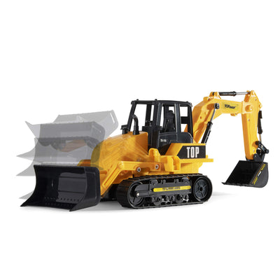 Top Race 8 Channel Full Functional RC Excavator Backhoe Loader, Battery Powered Electric