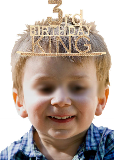 3rd Birthday King Crown and Sash for Boy,3rd Birthday for Him,3rd Birthday King Crown