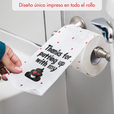 Valentines Day Funny Toilet Paper Gag Gift  Thanks for putting up with my