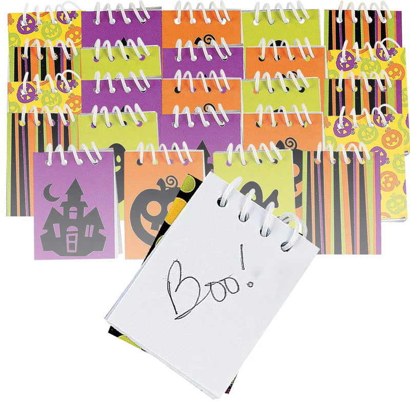 Kicko Assorted Halloween Spiral Notepads - 25 Pages per Notebook, Pack