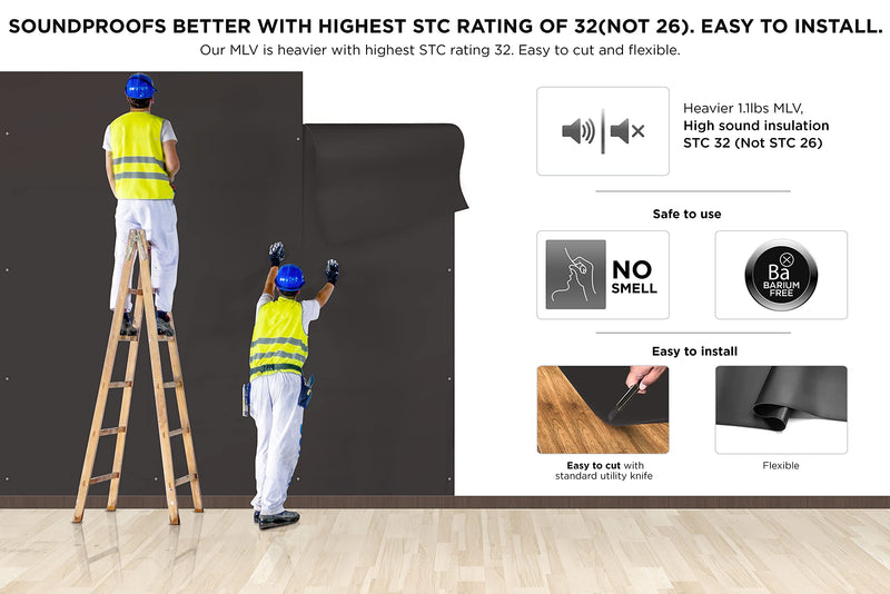 Soundproofing Material Mass Loaded Vinyl 1.1 Lb Soundproofing Wall Soundproof Floor