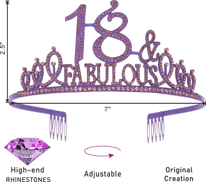 18th Birthday, 18th Birthday Sash, 18th Birthday Tiara Purple, 18th Tiara and Sash, 18th