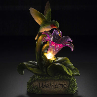 Vp Home Welcome Hummingbird Solar Powered Led Outdoor Decor Garden Light