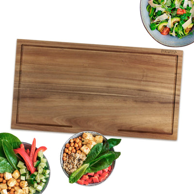 Prosumer's Choice Dual-Purpose Acacia Wood Stovetop Cover Workspace and Countertop Cutting