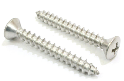 4 X 5/8" Stainless Oval Head Phillips Wood Screw (100pc) 18-8 (304) Stainless Steel