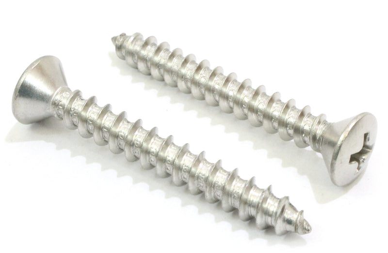 12 X 1-1/2" Stainless Oval Head Phillips Wood Screw (25pc) 18-8 (304) Stainless Steel