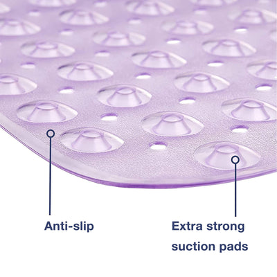 Nonslip Bath Mat With Suction Cups Purple 100x40cm40x16in Extra Long