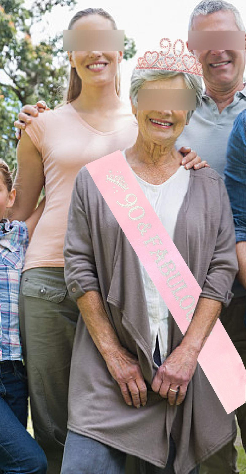 90th Birthday,90 Birthday Crown,90th Birthday Sash and Tiara,Birthday 90,90th Birthday