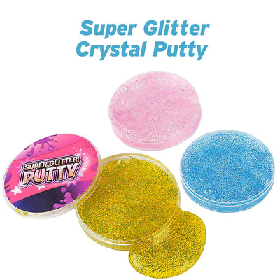 Kicko Super Glitter Crystal Putty Colorful Toys for Kids - 3.5 Inches - 6 Pack - Ideas