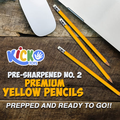 Kicko Presharpened No. 2 Premium Yellow Pencils - 36 Pack, 3 Boxes of 12 Standard Writing