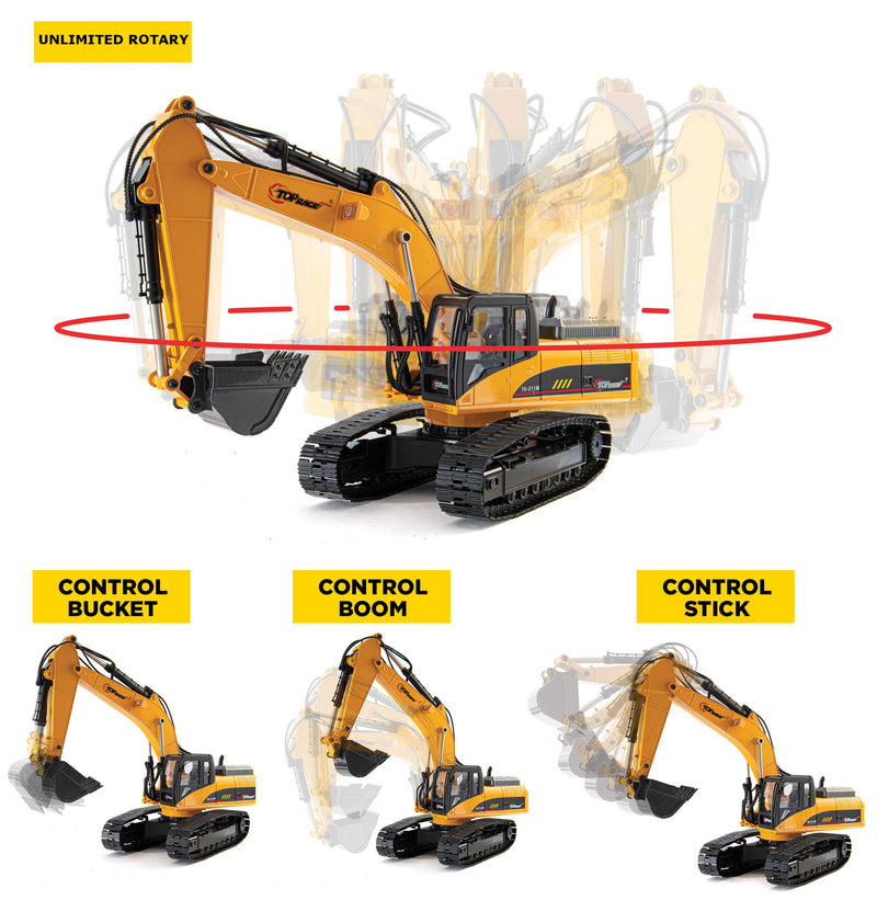 Hobby Grade Remote Control Hydraulic Excavator, All Included Battery, Controller