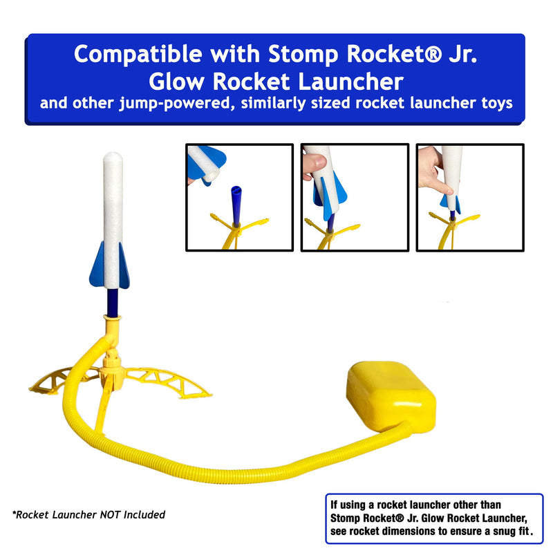 Glow-in-The-Dark Soft Foam Rocket Refills for Rocket Launchers | Compatible with Stomp