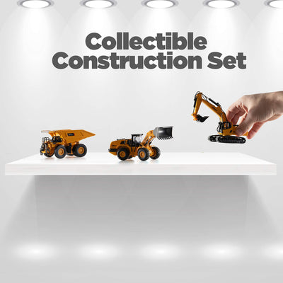 Metal Diecast Construction Toys Set Of 3, Loader, Excavator, Dump Truck Pack Of 3 Metal