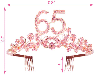 65th Birthday Gifts for Women, 65th Birthday Tiara and Sash, Its My 65th Birthday Sash