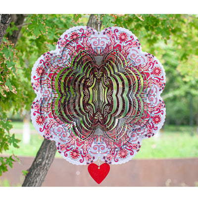 Wind Spinner Mandala Spirit 12 inches  3D Stainless Steel  Laser Cut Metal Art Geometric