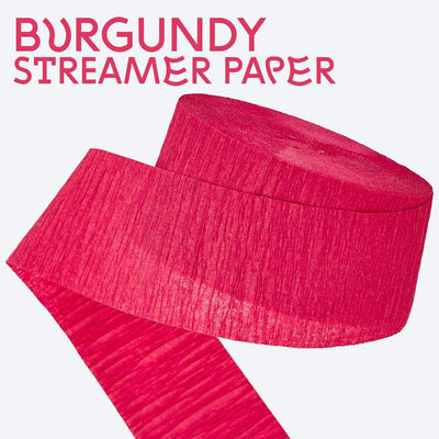 Kicko Burgundy Red Crepe Streamers - 6 Pack of Streamer Rolls - 486 Feet x 1.75 Inches