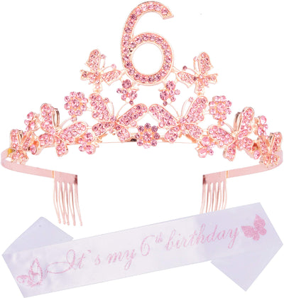 6th Birthday Gifts for Girls, 6th Birthday Tiara and Sash, Its My 6th Birthday Sash