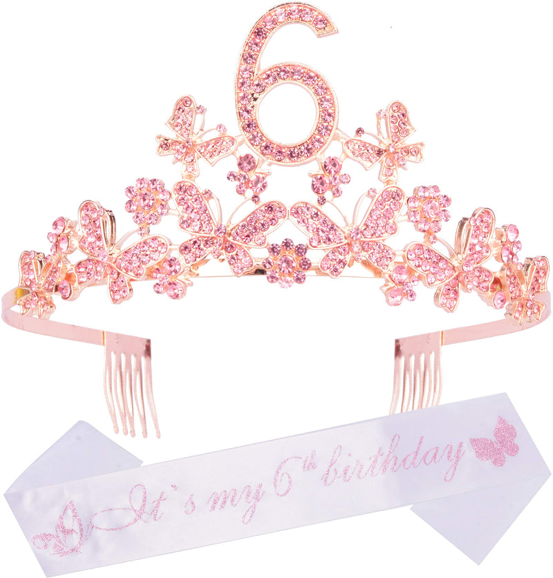 6th Birthday Gifts for Girls, 6th Birthday Tiara and Sash, Its My 6th Birthday Sash