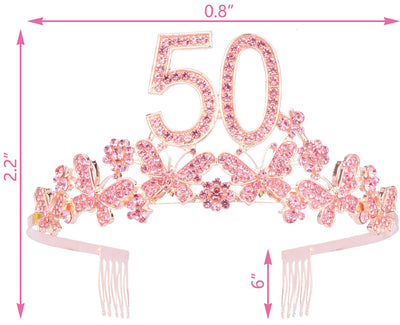 50th Birthday Gifts for Women, 50th Birthday Tiara and Sash, Its My 50th Birthday Sash