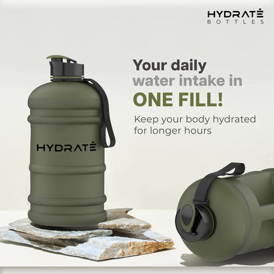 HYDRATE XL Jug Half Gallon Water Bottle - BPA Free, Flip Cap, Ideal for Gym - Color