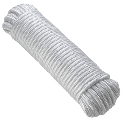 Katzco Nylon Rope Twisted Solid Braided - 1 Roll of 3/8 Inch x 50 Feet Rope - for Camping