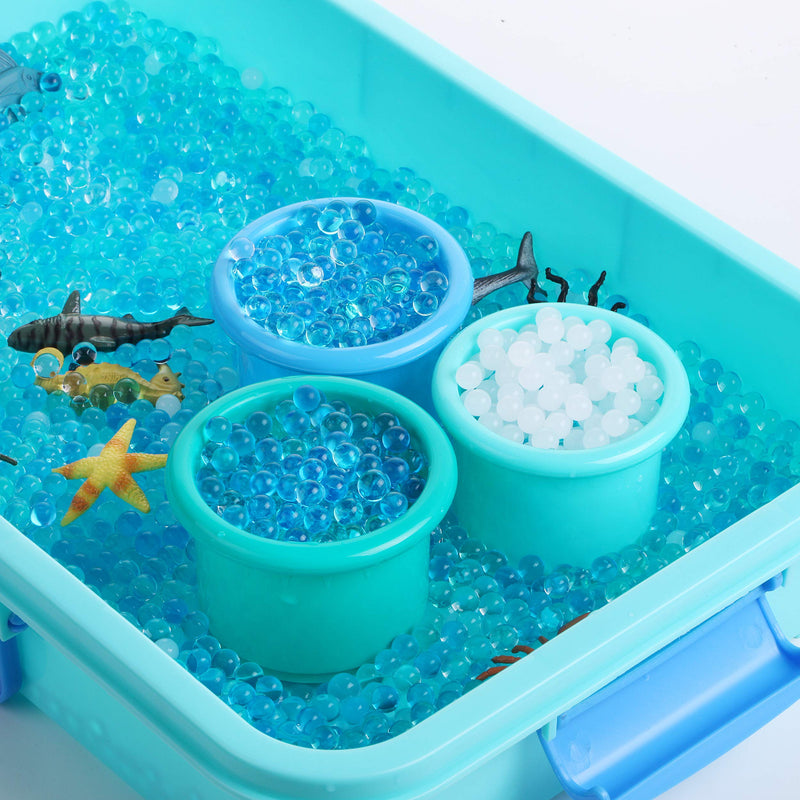 Water Beads Play Set - Sensory Bin Toys for Kids with 16 oz of Water Beads, Sea Animals