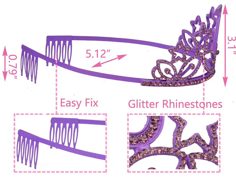 7th Birthday Gifts for Girl, 7th Birthday Tiara and Sash Purple, HAPPY 7th Birthday Party