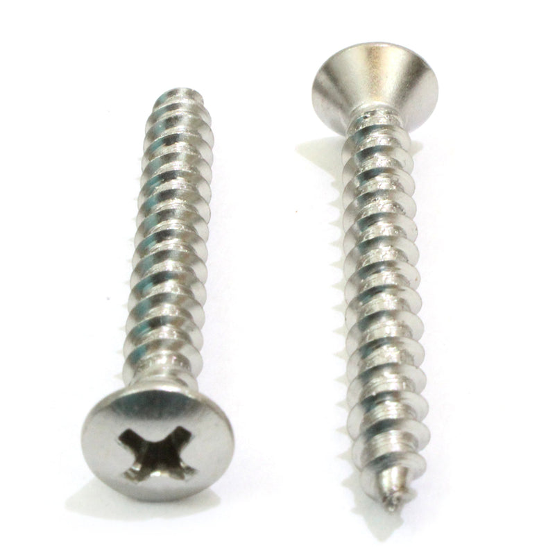 8 x 1-1/2" Stainless Oval Head Wood Screws (100pc) 18-8 (304) Stainless Steel Choose Size