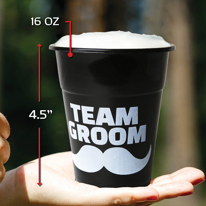 Bachelor Party Supplies - Team Groom Cups Bulk Pack Of 25 Plastic Cups