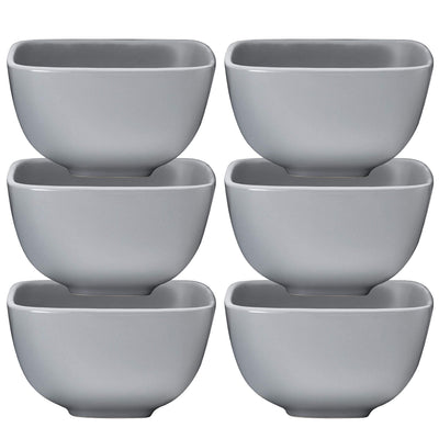 Bruntmor Large Ceramic 5.5" Square Bowls - 26 Oz Durable Non-toxic Ceramic Bowls set of 6