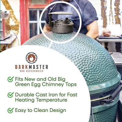 Barkmaster's Big Green Egg Compatible Rain Cap & Adapter - Fits to Medium, Large, XL & 2XL