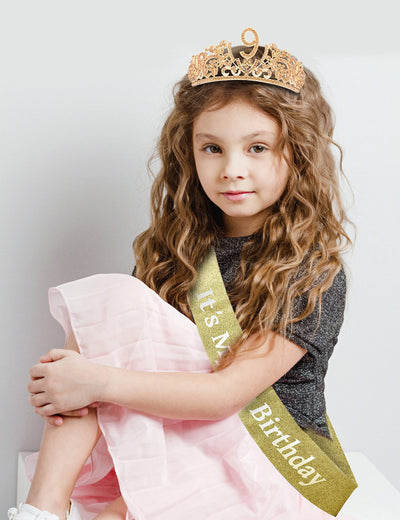 9th Birthday, 9th Birthday Gifts for Girls, 9th Birthday Tiara and Sash, 9th Birthday