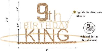 9th Birthday King Crown and Sash for Boy,9th Birthday for Him,9th Birthday King Crown