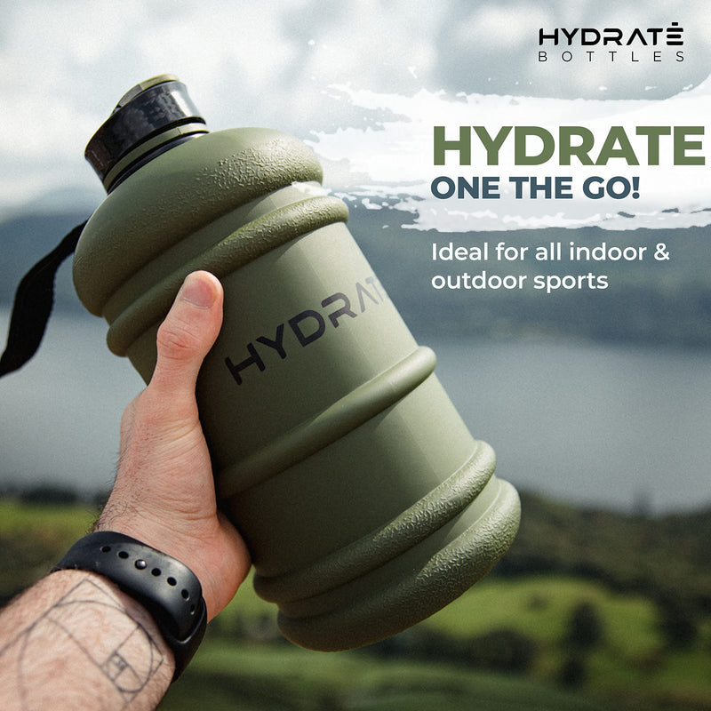 HYDRATE XL Jug Half Gallon Water Bottle - BPA Free, Flip Cap, Ideal for Gym - Color