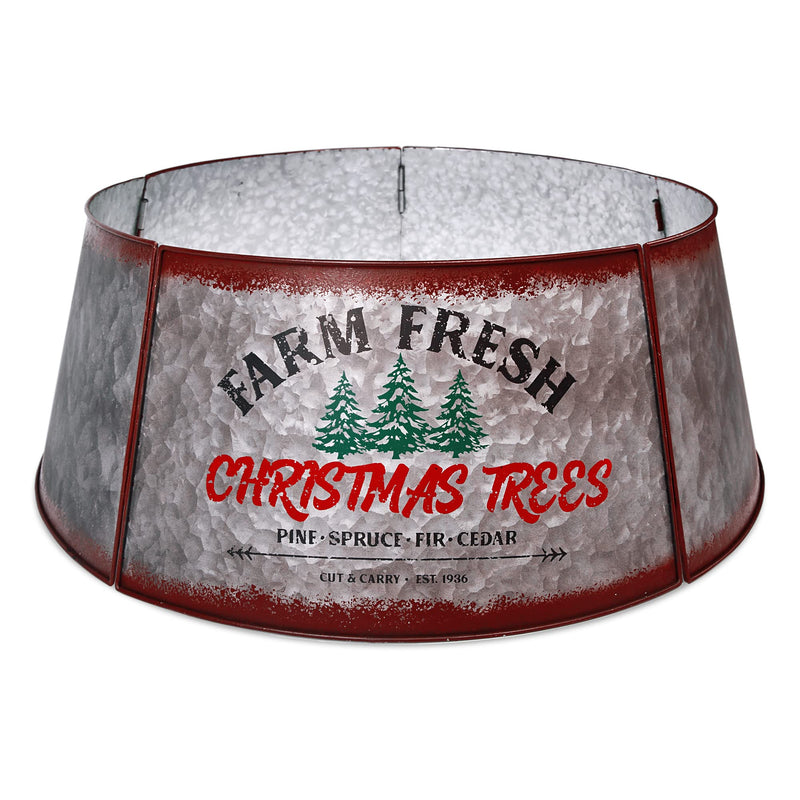 Hallops Galvanized Tree Collar - Large to Small Christmas Tree. Adjustable Metal Skirt