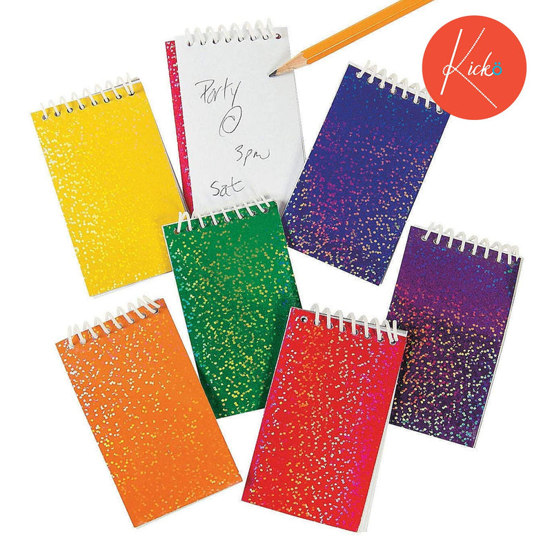 Kicko Mini Spiral Prism Notepads - 12 Pieces of Ruled Composition Spiral Notebooks