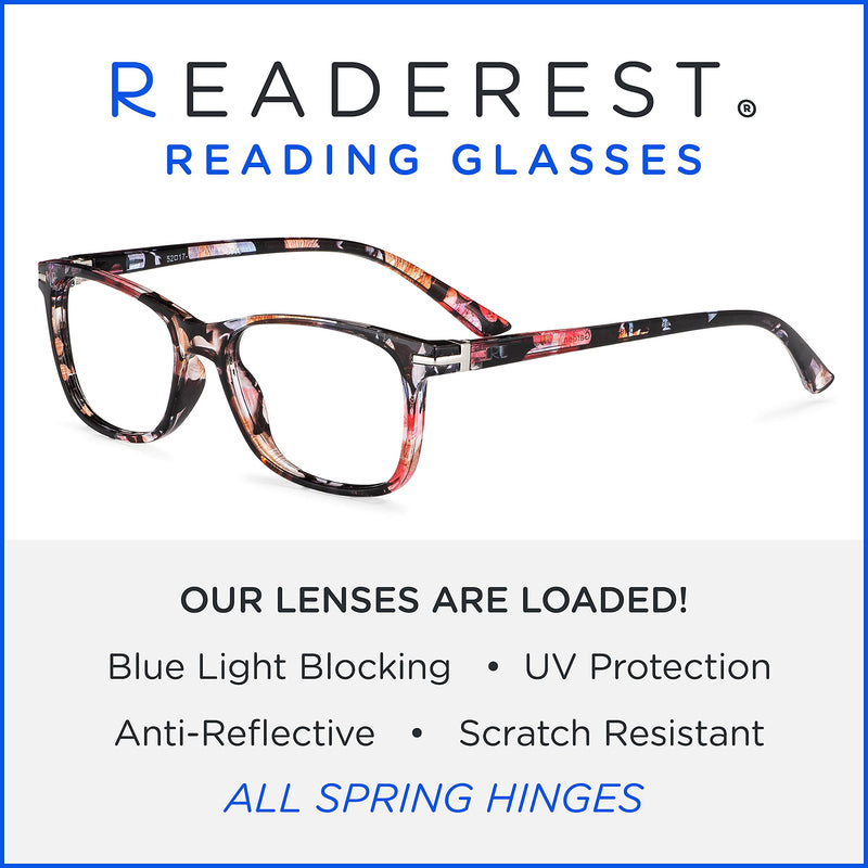 Blue-Light-Blocking-Reading-Glasses-Floral-1-00-Magnification-Computer-Glasses