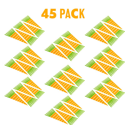 Kicko Carrot Cellophane Treat Bags - 15 Pack - 15.5 x 6.5 Inches - for Kids, Party Favors