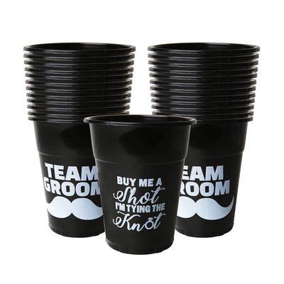 Bachelor Party Supplies - Team Groom Cups Bulk Pack Of 25 Plastic Cups