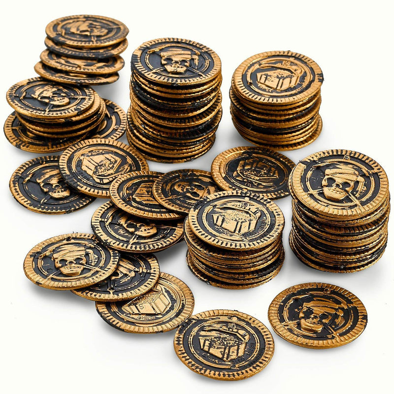 Kicko Pirate Coins Pirates Treasure Coins - 72 Pack Plastic - Pirate Doubloons Chest