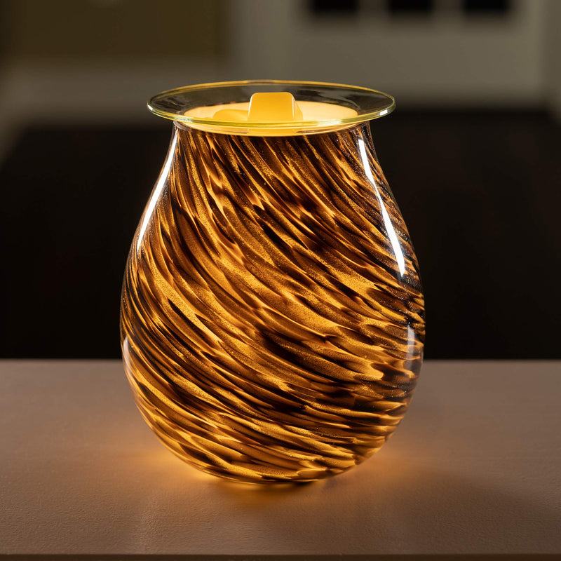 VP Home Radiant Art Glass Fragrance Warmer (Glittering Sienna