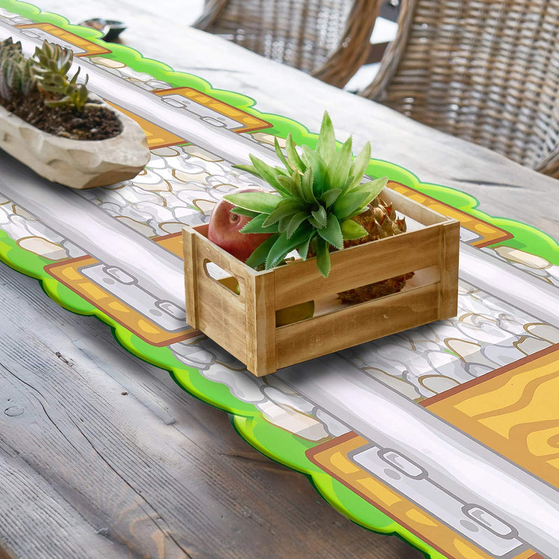 Kicko 2 Paper Railroad Track Table Runner 16.75 X 86 Inches - Cool Table Decoration