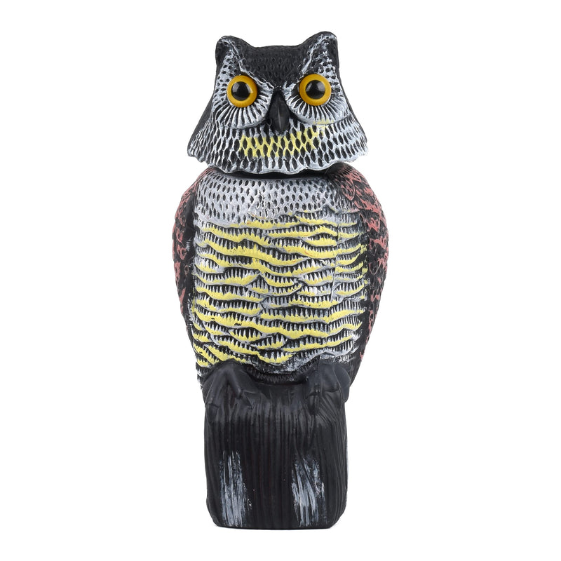 Rotating Head Owl Decoy  Large Fake Owl To Keep Birds Away  Scarecrow Owl