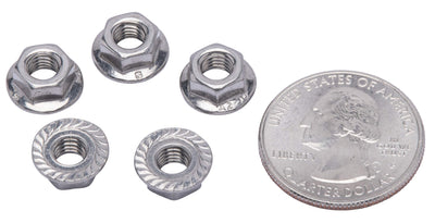 M5-.80 Metric Stainless Serrated Hex Flange Nut, (100 Pack), 304 (18-8) Stainless Steel