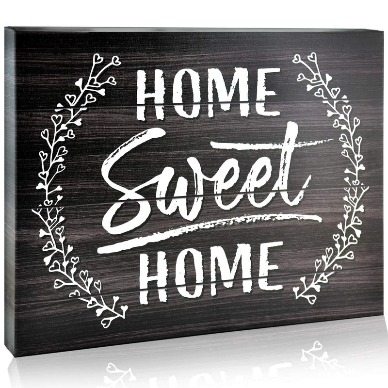 Signs Home Sweet Home Sign - Wrapped Canvas Wall Art Decor For Living Room