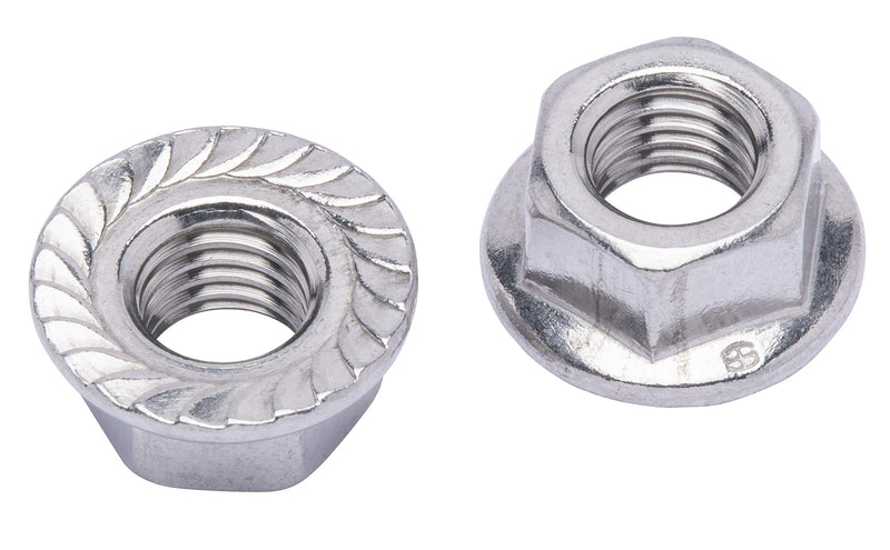 M10-1.5 Metric Stainless Serrated Hex Flange Nut, (25 Pack), 304 (18-8) Stainless Steel