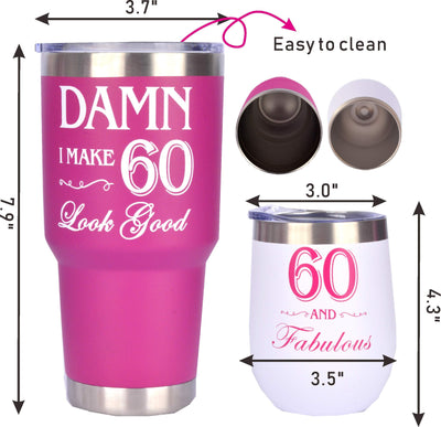 60Th Birthday Gifts For Women, 60 And Fabulous Tumbler, 60 And Fabulous Tumbler