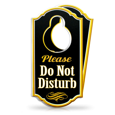 Bigtime Signs Please Do Not Disturb Door Hanger - 1/4 inch Thick Rigid PVC - 8 inch x 4